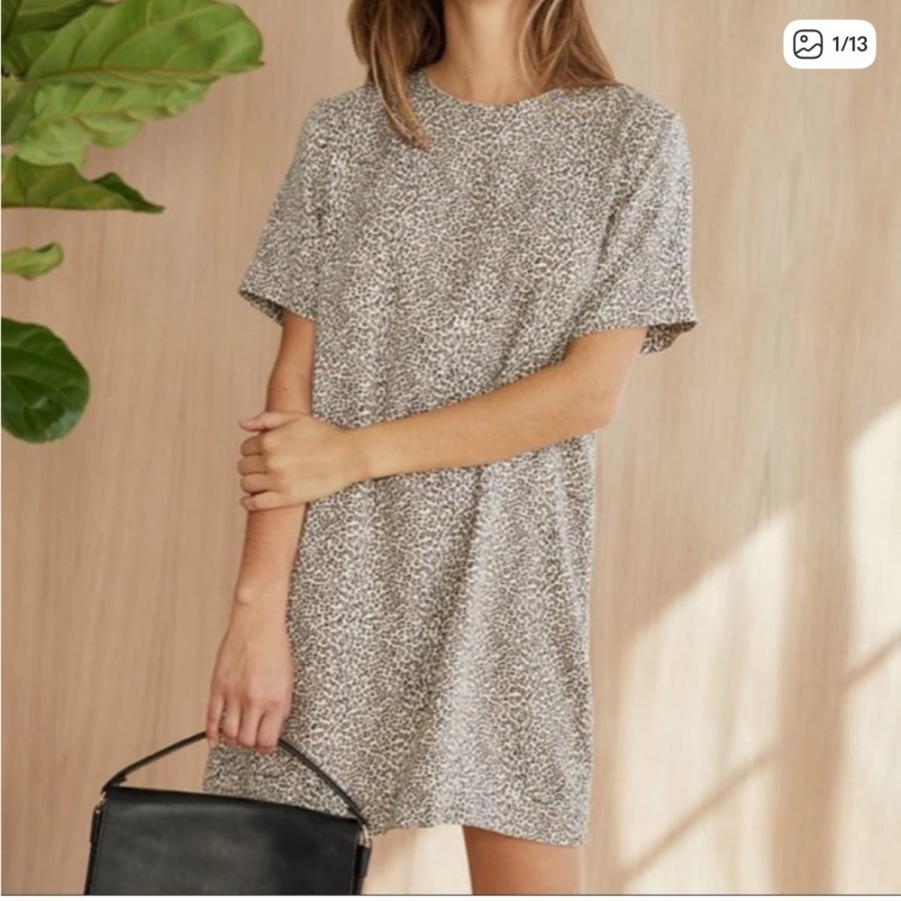 Jenni Kayne Leopard Print T Shirt Dress. Size M